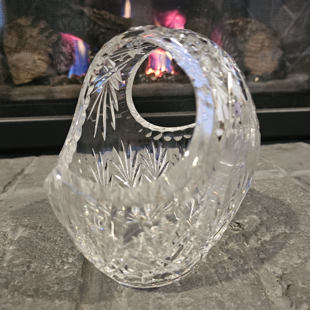 Vintage lead crystal basket, which would be lovely as a flower vase  Candy Dish